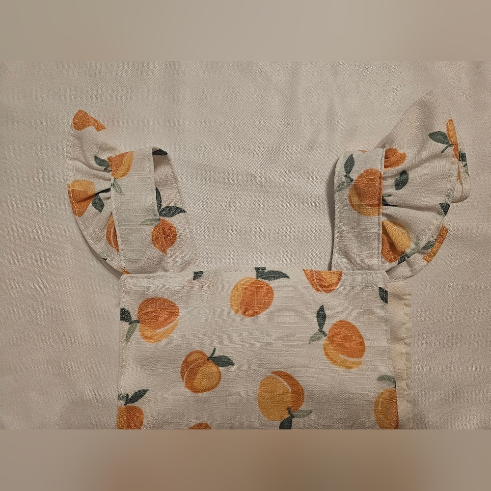 Adorable Baby Dress By Nicole Miller- Peach Fruit Design- Size 6/9 Month - Picture 7 of 9